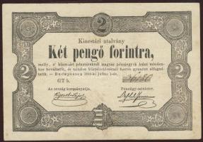 1849. 2Ft kincstári utalvány  "Kossuth bankó" hátoldalon privát gyűjtői bélyegzővel T:II