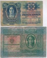1912. 100K + 1913. 20K mindkettő hamis "KOMÁROM MEGYE KOCS KÖZSÉG GESZTESI JÁRÁS" felülbél...