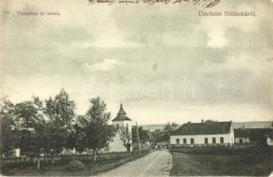 Tornanádaska, Nádaska; Templom és iskola. Kaposvári Nándor kiadása (EK)