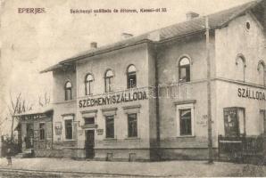 Eperjes, Presov; Széchenyi szálloda és étterem, Kassai út 33. Divald Károly fia / hotel and restaurant (r)