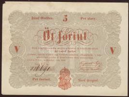 1848. 5Ft "Kossuth bankó" vörösbarna "Buda" szó "u" betűje helyett "n" van! T:restaurált