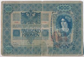 1902. 1000K hamis "Bihar Vármegye Kisszántó Község 1910" felülbélyegzéssel, valamint áthúz...