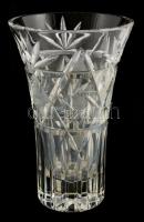 Ólomkristály váza, metszett, kis karcolásnyomokkal, m: 18,5 cm