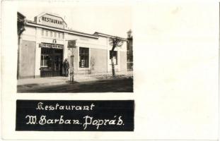 Poprád (Tátra), V. Garban étterme és vendéglője / restaurant. photo