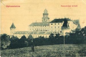 Pannonhalma, Győrszentmárton; Pannonhalmi apátság dél felől. W. L. 2503. (lyukak / holes)