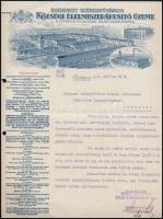 1926 Budapest Székesfőváros Községi Élelmiszerárusító Üzeme díszes fejléces levél, 30x23 cm
