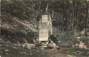 1910 Trencsénteplic-fürdő, Kupele Trencianske Teplice; Henrik (Heinrich) forrás katonával / Quelle / spring with soldier