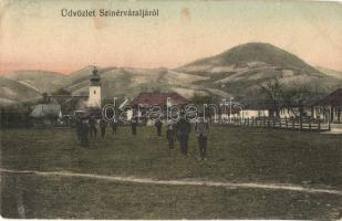 Szinérváralja, Seini; mező templommal / field with church