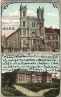 1924 Besztercebánya, Banská Bystrica; Káptalan templom, közkórház / church, hospital (szakadás / tear)