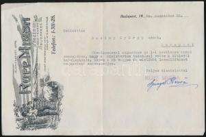 1940 Ruff MIksa faszném telepe díszes fejléces levél, 15,5x23,5 cm