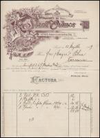 1909 Szeged, Stark Vilmos márvány ipar és kőfaragó műhely díszes fejléces számla