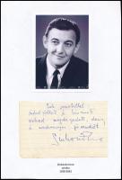 Sinkovits Imre (1928-2001) színész aláírása papírlapon, fényképpel