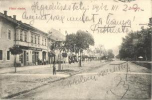 1912 Zólyom, Zvolen; Fő tér, Jeranek Sándor üzlete / main square with shop
