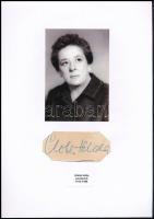 Gobbi Hilda (1913-1988) színésznő aláírása papírlapon, fényképpel