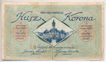 Szeged 1918. 20K "Városi Pénztárjegy", "H 8"-as sorozat T:III- szakadás