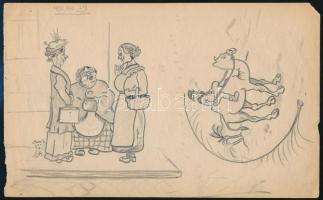 Élő József (?-?): 6 db grafika. Ceruza, papír, jelzett, 14×22 cm