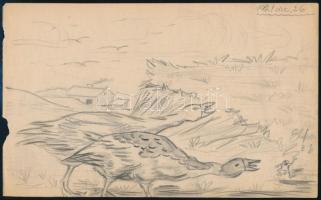 Élő József (?-?): 6 db grafika. Ceruza, papír, jelzett, 14×22 cm