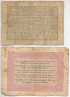 1848. 1Ft + 5Ft barna "Kossuth bankó" T:III-,IV