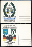 1937-1979 Kis katonai témájú tétel (igazolványi lap, képeslap, levelezőlap), 4 db