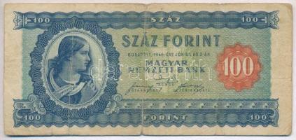 1946. 100Ft T:III- Hungary 1946. 100 Forint C:VG Adamo F26