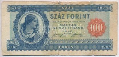 1946. 100Ft T:III- Hungary 1946. 100 Forint C:VG Adamo F26