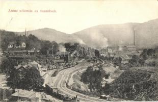 1911 Anina, Stájerlakanina, Steierdorf; vasútállomás és vasművek, ipari vasút / railway station, iron works, industrial railway (EK)