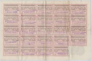 Mátészalka 1923. "Összevont Szövetkezeti Üzletrész" névreszóló üzletrész 10.000K-ról, bély...