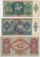 1930. 100P + 1932. 50P + 1936. 10P + 1941. 20P mindegyik hamis nyilaskeresztes ráfestéssel (fake ove...