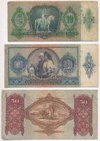 1930-1941. 10P + 20P + 50P + 100P hamis "Kerületi Pártvezető Kőszeg" felülbélyegzéssel (fa...