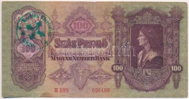 1930-1941. 10P + 20P + 50P + 100P hamis "Kerületi Pártvezető Kőszeg" felülbélyegzéssel (fa...