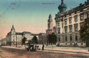 Arad, Kossuth Lajos tér, autóbusz, villamos / square, autobus, tram (EK)