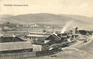 Kuntapolca, Kunova Teplica; Vasgyár, vasöntöde, háttérben vasútállomás / iron works, iron foundry, railway station in the background (EK)