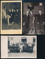 cca 1930-1940 Régi esküvők, 4 db fotólap, 14×9 cm