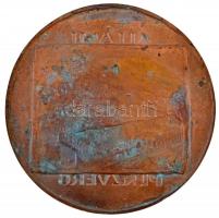 Iván István (1905-1968) DN "Állami Pénzverő" fém emlékplakett (146mm) T:2 patina