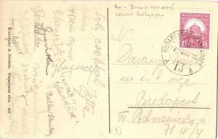 1907 Bánhida (Tatabánya), Ezeréves emlékünnep a feldíszített Turul szoborral. Krakovszky A. felvétel...