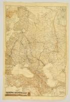 1942 Európai Oroszország térképe, 1:500000, M. Kir. Honvéd Térképészeti Intézet, piros bejelöléssel a frontvonal mentén, 94×63 cm