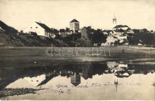 1926 Dunaföldvár, Dunában tükröződő épületek. photo (Rb)