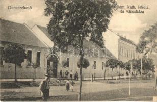 1926 Dunaszekcső, Római katolikus iskola, városház. Balogh Pál kiadása