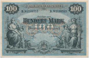 Német Birodalom / Bajorország 1900. 100M vízjeles papíron T:III,III- 
German Empire / Bavaria 1900....