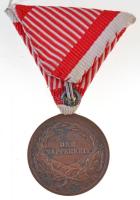 1914. "Ferenc József Bronz Vitézségi Érem" Br kitüntetés modern mellszalagon T:2 
Hungary...