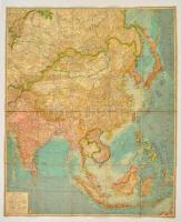 Flemmings Távol-Kelet Ázsia térképe. Vásznon./ cca 1910 map of the Far-East Asia 72x100 cm