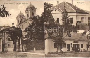 Márianosztra, M. kir. orsz. női fegyház főbejárata, községháza, Klein Sándor kereskedése és saját kiadása