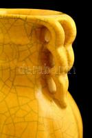 Gorka Géza (1894-1971): Sárga füles korsó. Repesztett mázas kerámia, jelzett (alig látható), restaur...