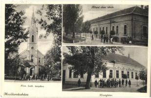 1938 Mezőkovácsháza, Római katolikus templom, községháza, állami elemi iskola. Hábán Endre kiadása