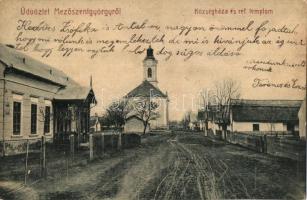 1907 Mezőszentgyörgy, utca, községháza, református templom. W. L. 376.
