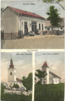 1931 Nyírbéltek, Fő utca, Görög és római katolikus templom, Takács István fűszer és vegyeskereskedése