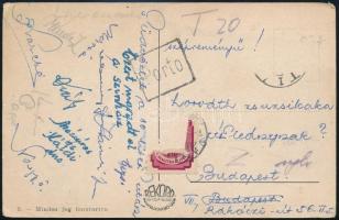 cca 1948 Labdarúgók aláírásai levelezőlapon (Deák II., Rudas, Lakat, stb.)