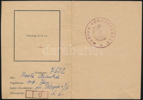 1942 a Magyar Vöröskereszt véradó igazolványa