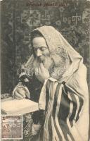 Üdvözlet Munkácsról! Olvasó rabbi. S. M. P. Kraków Deposé 1909. 59. Judaika / Greetings from Mukacevo! Rabbi. Judaica, TCV card (EK)