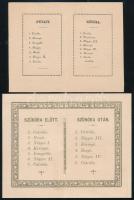 1886-1887 2 db táncrend, az egyik szabadkai